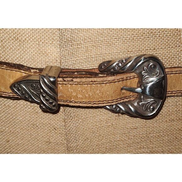 Nocona Belt Co Brown w silver hardware Size 32 USA Made Western Rodeo - Picture 3 of 9